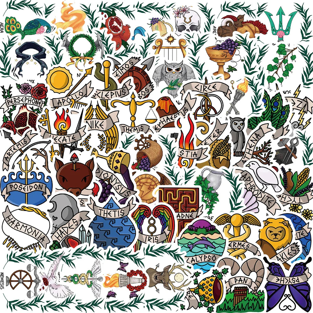 55PCS Cartoon Greek God Stickers DIY Toy Doodles Decorative Graffiti Decal Phone Bottles Scrapbook Waterproof Sticker (Online Order Only)