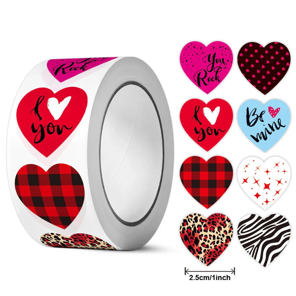 100-500pcs Heart-shaped Wedding Sticker Label Self-adhesive Sealing Decoration Sticker Invitation Label Birthday Party Stickers (ONLINE ORDER ONLY)