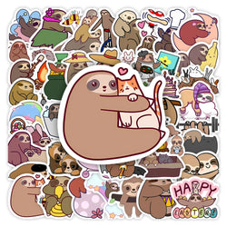 Cute Cartoon Sloth Animal Stickers DIY Kids Toys Gift Decorative Decal for Laptop Phone Luggage Waterproof (ONLINE ORDER ONLY)