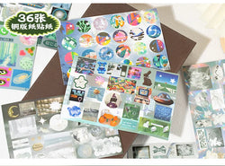 72pages/book Y2K Style Retro Cute Cut Film Sticker Book Planner Journal Handbook Scrapbooking Kawaii Decoration Sticker Gift (ONLINE ORDER ONLY)
