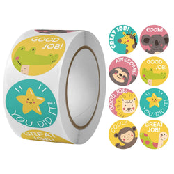 100-500PCS Reward Motivational Stickers Cartoon Animal Kids Toy Circus Elephant Lion Monkey Dolphin Stickers For Children Gifts (ONLINE ORDER ONLY)