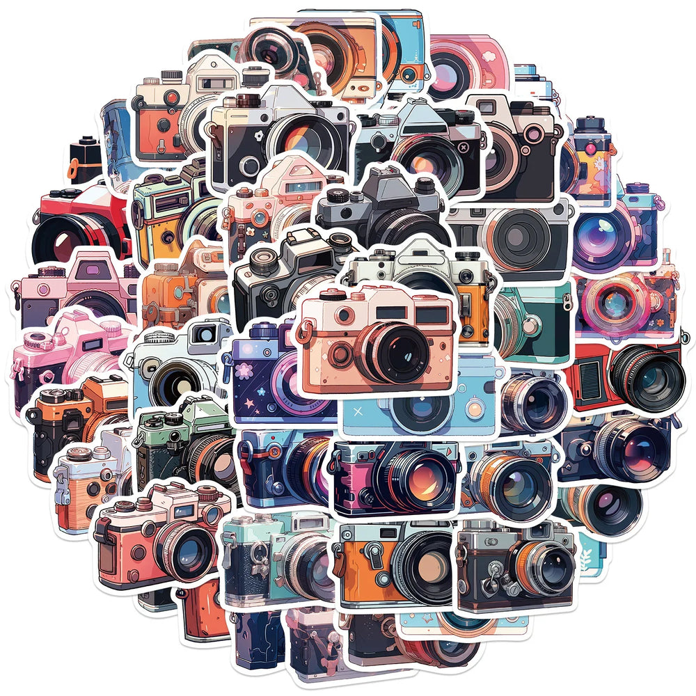 Cartoon Camera Stickers for Suitcase, Skateboard, Laptop, Luggage, Fridge, Phone, Car - 10/30/50Pcs (ONLINE ORDER ONLY)