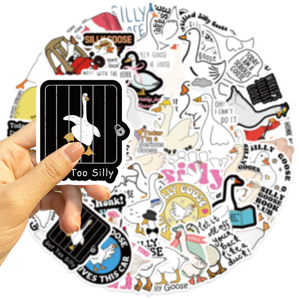 50PCS Cartoon Cute Silly Goose Sticker Decals Toys For Phone Laptop Luggage Skateboard Guitar DIY Graffiti Aesthetic Stickers (ONLINE ORDER ONLY)