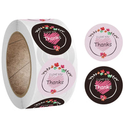 500pcs/roll Heart Stickers Thank You Stickers For Business Merci Packaging Stickers Rolling Love For Packaging Decoration (ONLINE ORDER ONLY)