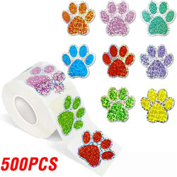 100-500pcs Cute Animal Paw Sticker DIY Colorful Holographic Lables Art Crafts Sticker Student Reward Stationery Stickers (ONLINE ORDER ONLY)