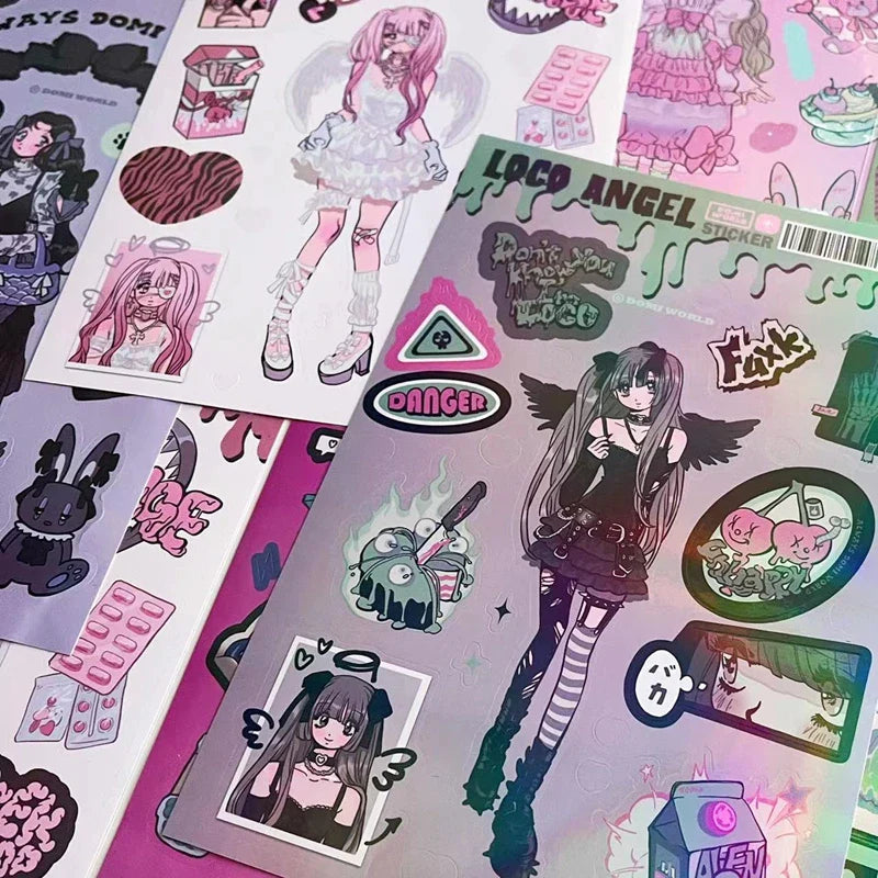 Korean ins Sweet Cool Girl Sticker Diary Scrapbooking DIY Album Decoration Sticker Aesthetic Stationery Art Supplies Personalizd (ONLINE ORDER ONLY)