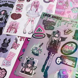Korean ins Sweet Cool Girl Sticker Diary Scrapbooking DIY Album Decoration Sticker Aesthetic Stationery Art Supplies Personalizd (ONLINE ORDER ONLY)