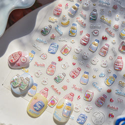 Sweet Cookies Biscuit Snack Delicious Doughnut Savoury Food Bicky Croissant Cheese Pudding Baguette Chic Nail Art Stickers Decal (ONLINE ORDER ONLY)