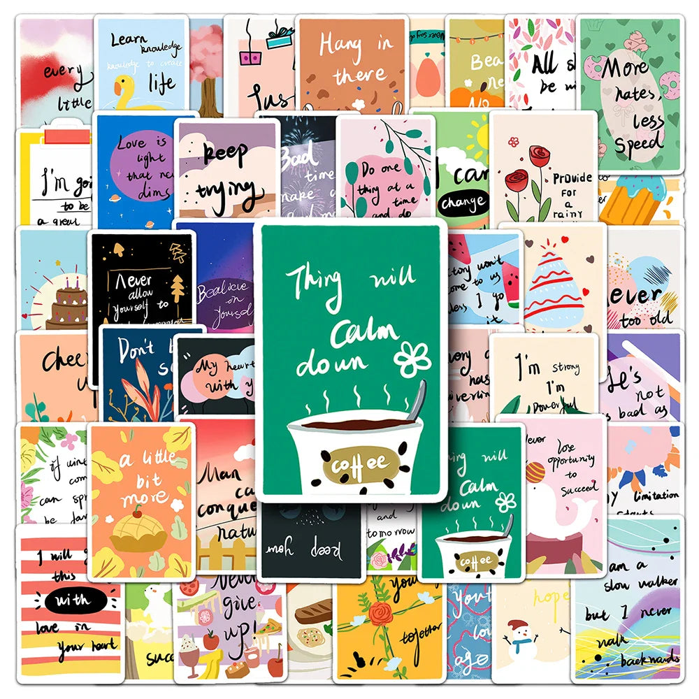 Motivational Quote Stickers: 10/30/50pcs Inspirational Decals for Office & Study (ONLINE ORDER ONLY)