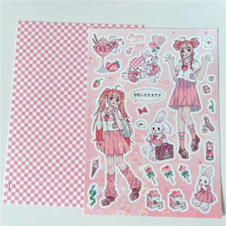Sweet Cool Campus Girl Series Sticker Scrapbooking DIY Album Decoration Sticker Aesthetic Personalized Kawaii Stationery (ONLINE ORDER ONLY)