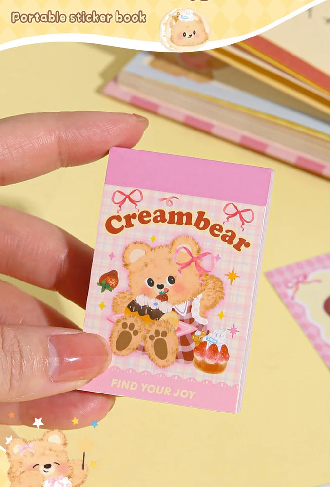50piece/book Retro Cute Cream Bear Sticker for Phone Camera Journal Postcard DIY Kawaii Decoration Sticker Gift (ONLINE ORDER ONLY)