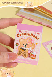 50piece/book Retro Cute Cream Bear Sticker for Phone Camera Journal Postcard DIY Kawaii Decoration Sticker Gift (ONLINE ORDER ONLY)
