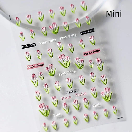 Dried Flowers Rose Butterfly Love Heart Golden Stroke Flying Crane Silver Adhesive Nail Art Stickers Rhinestone Manicure Decals (ONLINE ORDER ONLY)
