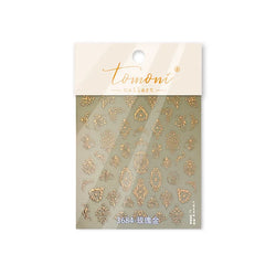 Baroque Figure Flower Totem Geometric Star Love Heart Hot Stamping Embossed Relief Self Adhesive Nail Art Sticker Manicure Decal (ONLINE ORDER ONLY)
