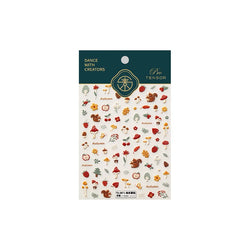 Squirrel Mushroom Apple Strawberry Cherry Pinecone Ginkgo Leaf Self Adhesive Nail Art Stickers Butterfly Flower Manicure Decals (ONLINE ORDER ONLY)