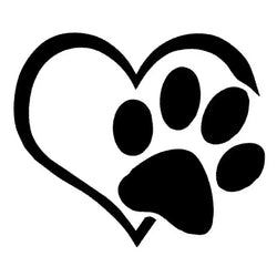 Dog's paw Hearts Sticker,Cute Car Body Window Bumper Vinyl Decal,For Cars, Trucks, Walls, Laptops, Windows, Motorcycles, Bumpers (ONLINE ORDER ONLY)