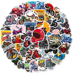 10/30/50pcs Classic Motorcycle Stickers Mountain Bike Decals Laptop Suitcase Notebook Motorcycle Cool Waterproof Sticker Toys (ONLINE ORDER ONLY)
