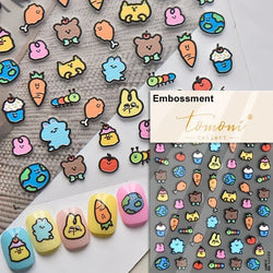 Cookies Chocolate Love Heart Flower Bowknot Rabbit Bunny Lace Bear Star Bouquet Rabbit Adhesive Nail Art Sticker Manicure Decal (ONLINE ORDER ONLY)
