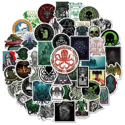 Cthulhu Horror Stickers 10/25/50pcs for Laptop Luggage Skateboard Phone Guitar Decor (ONLINE ORDER ONLY)