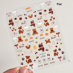 Bowknot Bear Cake Chocolates Food Star Cherry Apple Cook Love Heart Adhesive Nail Art Sticker Rhinestone Reliefs Manicure Decal (ONLINE ORDER ONLY)