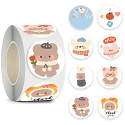 100-500pcs Cartoon Animals Sticker for Children 8 Designs Cute Thank You Scrapbooking Stationery Sealing Labels Rewards Stickers (ONLINE ORDER ONLY)