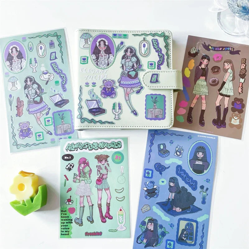 Korean ins Sweet Cool Girl Sticker Diary Scrapbooking DIY Album Decoration Sticker Aesthetic Stationery Art Supplies Personalizd (ONLINE ORDER ONLY)