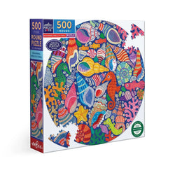 Seahorses, Shells & Coral 500 Piece Round Jigsaw Puzzle eeBoo (ONLINE ORDER ONLY)