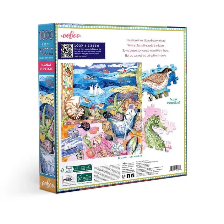 Seashells by the Shore 1000 Piece Jigsaw Puzzle eeBoo (ONLINE ORDER ONLY)