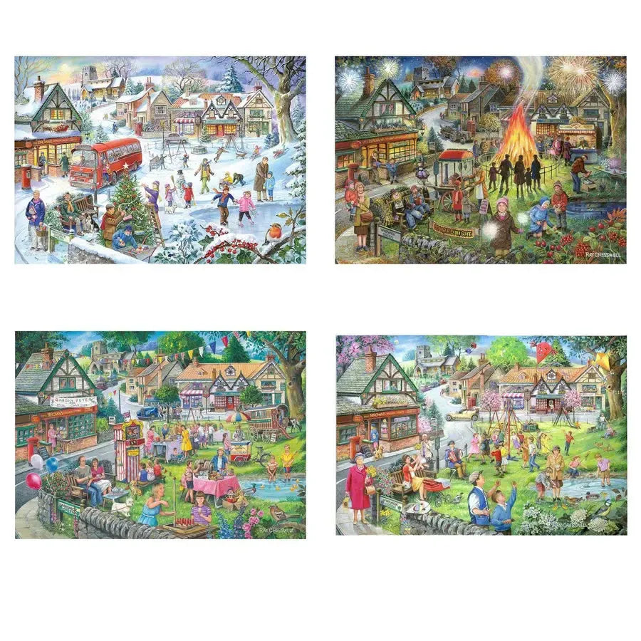 Seasons on the Green Set of 4 500 Piece Jigsaw Puzzles HOP (ONLINE ORDER ONLY)