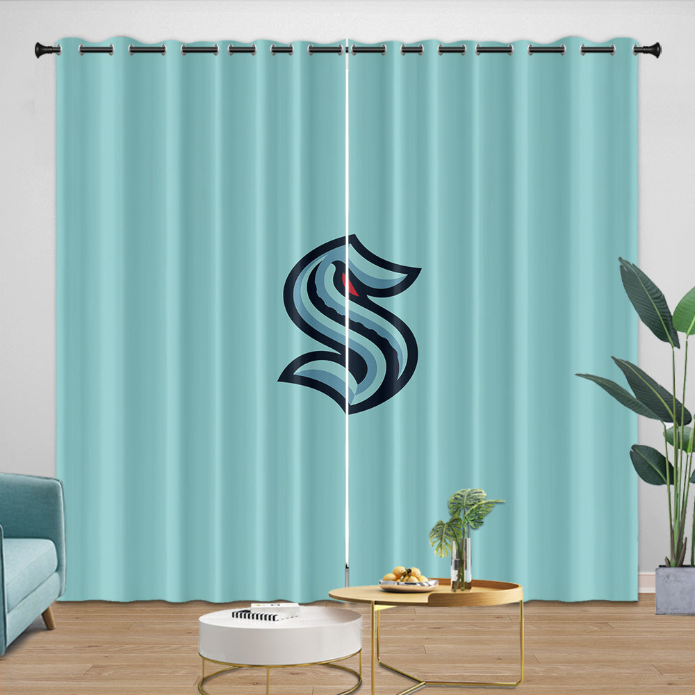Seattle Kraken Curtains Blackout Window Drapes Room Decoration (Online Order Only)