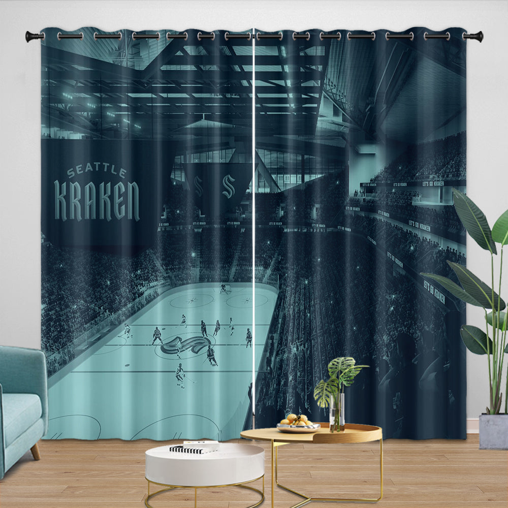 Seattle Kraken Curtains Blackout Window Drapes Room Decoration (Online Order Only)