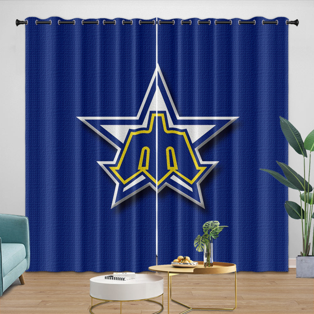 Seattle Mariners Curtains Blackout Window Drapes Room Decoration (Online Order Only)