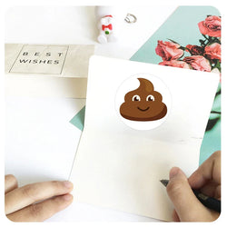12 Novel Funny Designs Pet Dog Poop Emoticons Reward Sticker Roll 500pcs/1inch for Party Gift Magazine Gift Office Teacher Label (ONLINE ORDER ONLY)