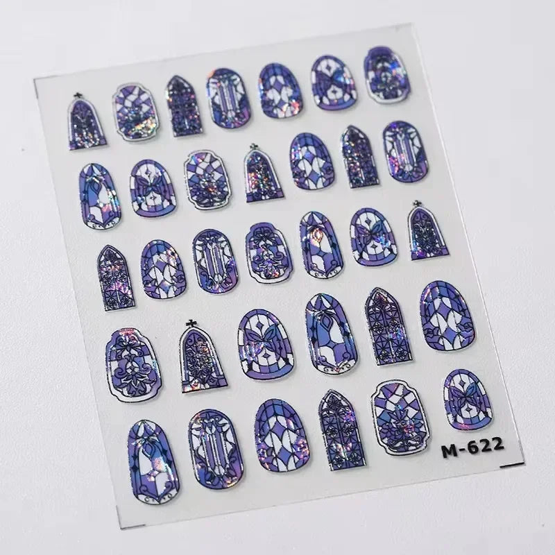 Shiny Colorful Color Block Fragment Square Fragment Grid Rhombus 3D Self Adhesive Nail Art Stickers Rhinestone Manicure Decals (Online Order Only)