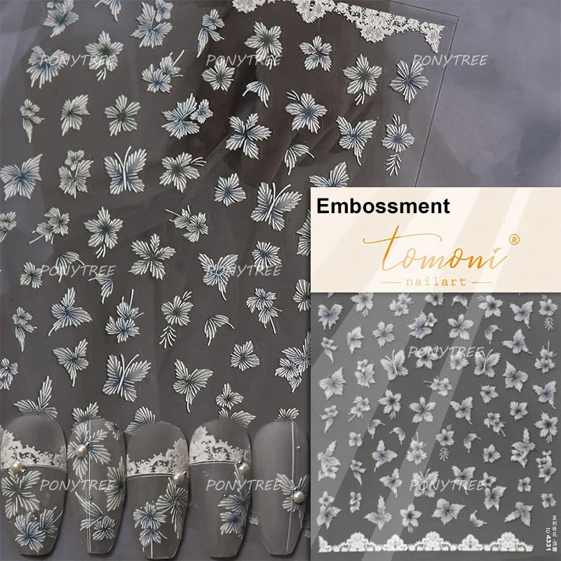 Cute Jelly Bowknot Butterfly Chic Animals Ribbon Tie Shine 3D Fantasy Nail Art Decorations Stickers DIY Dreamy Manicure Decals (Online Order Only)