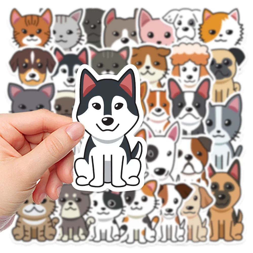 33Pcs Cat Dog Pet Stickers Laptop Bicycle Guitar Skateboard Sticker Kid DIY Graffiti Waterproof Stickers Toy (ONLINE ORDER ONLY)