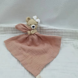 Baby Bib with Sleeping Animals Rattle (ONLINE ORDER ONLY)