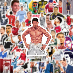 NEW 50PCS Cristiano Ronaldo Personality Originality Stickers Football SuperStar Cartoon Image Bag/Water Cup DIY Graffiti Sticker (ONLINE ORDER ONLY)