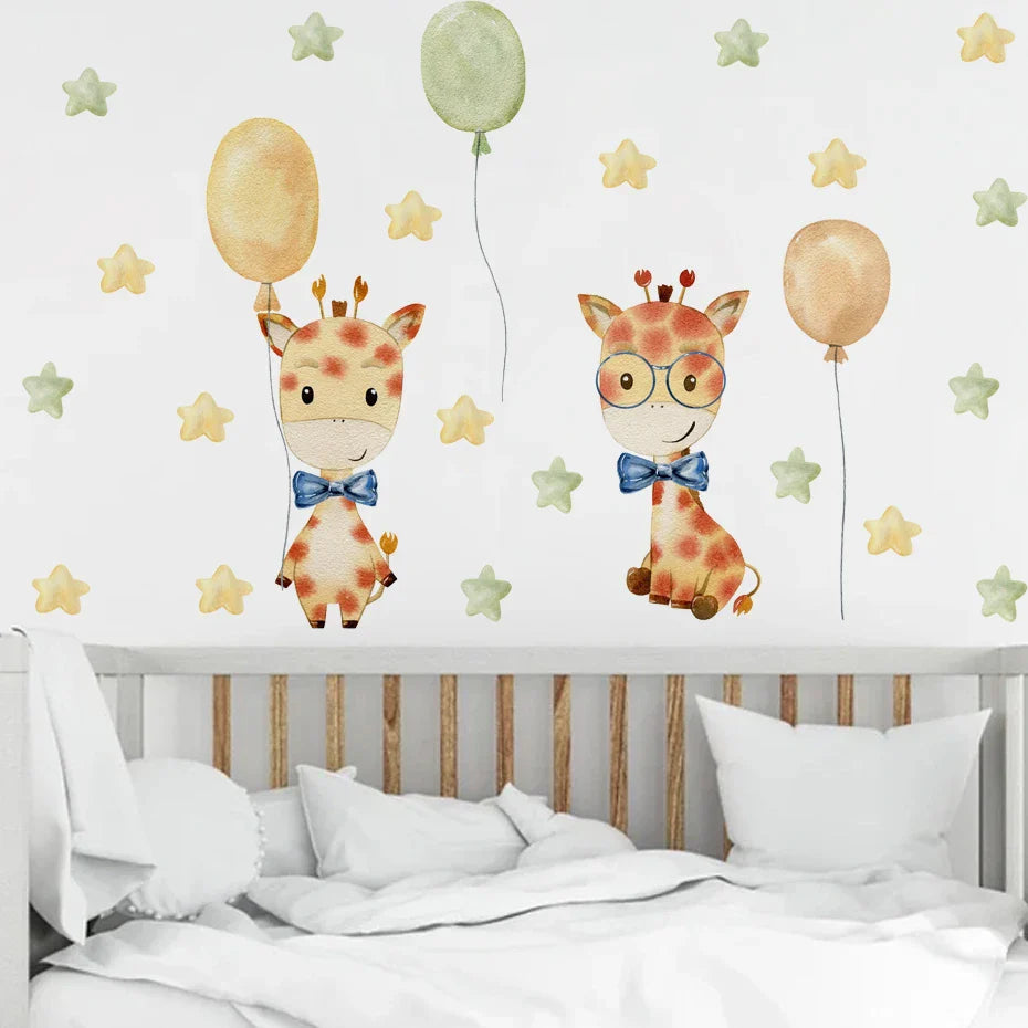 Cute Giraffe Watercolor Wall Sticker Vinyl Nursery Decals Kids Room Decor (Online Order Only)