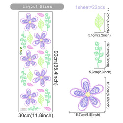 Watercolor Pink Flowers Leaves Wall Decals for Kids Room Nursery (Online Order Only)