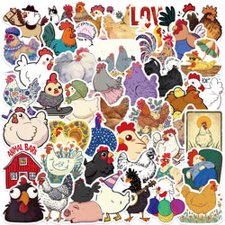 50PCS Cartoon Chicken Animal Stickers Personality Creative Sticker For Desk Refrigerator Phone Skateboard Waterproof Decals﻿ (ONLINE ORDER ONLY)