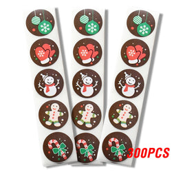 100-500pcs Merry Christmas DIY Handmade Sticker Package Thank You Label Sealing Stickers Party Festive Decor Supplies Children (ONLINE ORDER ONLY)