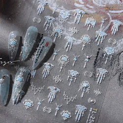 Yunjin Brocade Shawl Tassel Pendant Traditional Chinese Costumes and Ornaments Self Adhesive Nail Art Stickers Manicure Decals (ONLINE ORDER ONLY)