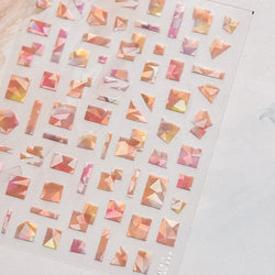 Shiny Colorful Color Block Fragment Square Fragment Grid Rhombus 3D Self Adhesive Nail Art Stickers Rhinestone Manicure Decals (Online Order Only)