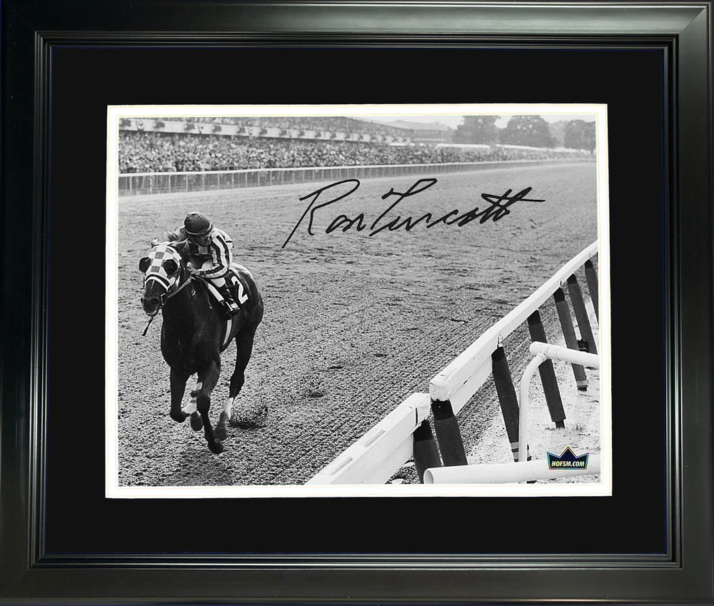 Framed Secretariat Kentucky Derby Triple Crown Winner Ron Turcotte Facsimile Laser Engraved Signature Auto 11"x14"Horse Racing Photo HOFSM Holo (ONLINE ORDER ONLY)