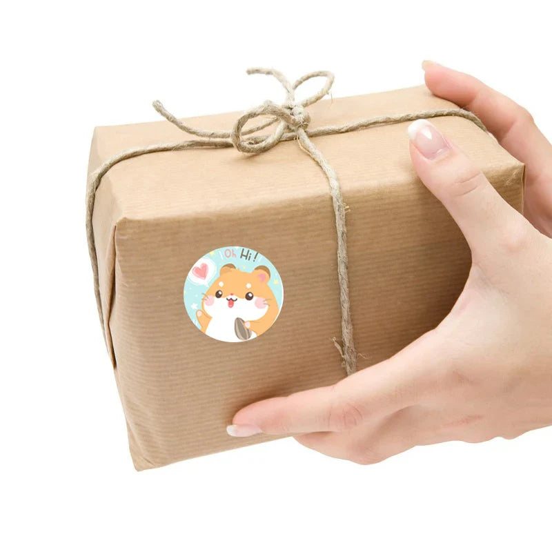 100-500pcs Cartoon Animal Label Thank You Stickers Sealing Label For Business Handmade Baking Cake Party Gift Decoration Sticker (ONLINE ORDER ONLY)