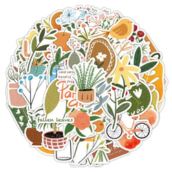 10/60Pcs Vintage Art Bohemia Stickers Retro Boho Cartoon Vinyl Decals Laptop Phone Car Scrapbooking Notebook Sticker Kid Toy (ONLINE ORDER ONLY)