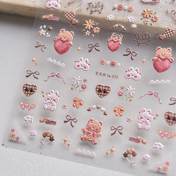 Cookies Chocolate Love Heart Flower Bowknot Rabbit Bunny Lace Bear Star Bouquet Rabbit Adhesive Nail Art Sticker Manicure Decal (ONLINE ORDER ONLY)