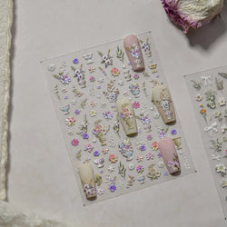 European Garden Angel Wing White Rose Flower Bed Vase Lace Bowknot Statue Adhesive Nail Art Decoration Sticker Manicure Decals (ONLINE ORDER ONLY)
