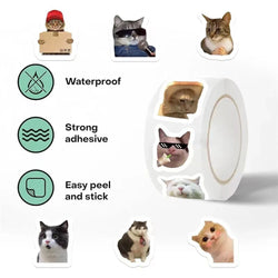 100-500pcs Cartoon Meme Cat Stickers For School Reward Stickers Classroom Decoration Encouragement Sticker For Student Teacher (ONLINE ORDER ONLY)